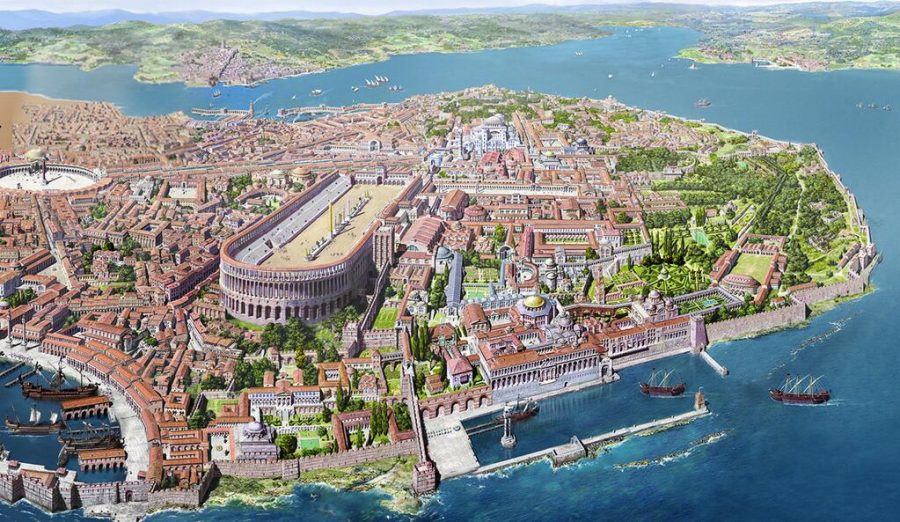 Вид Константинополя и Босфора (VI - VII век н.э - реконструкция )