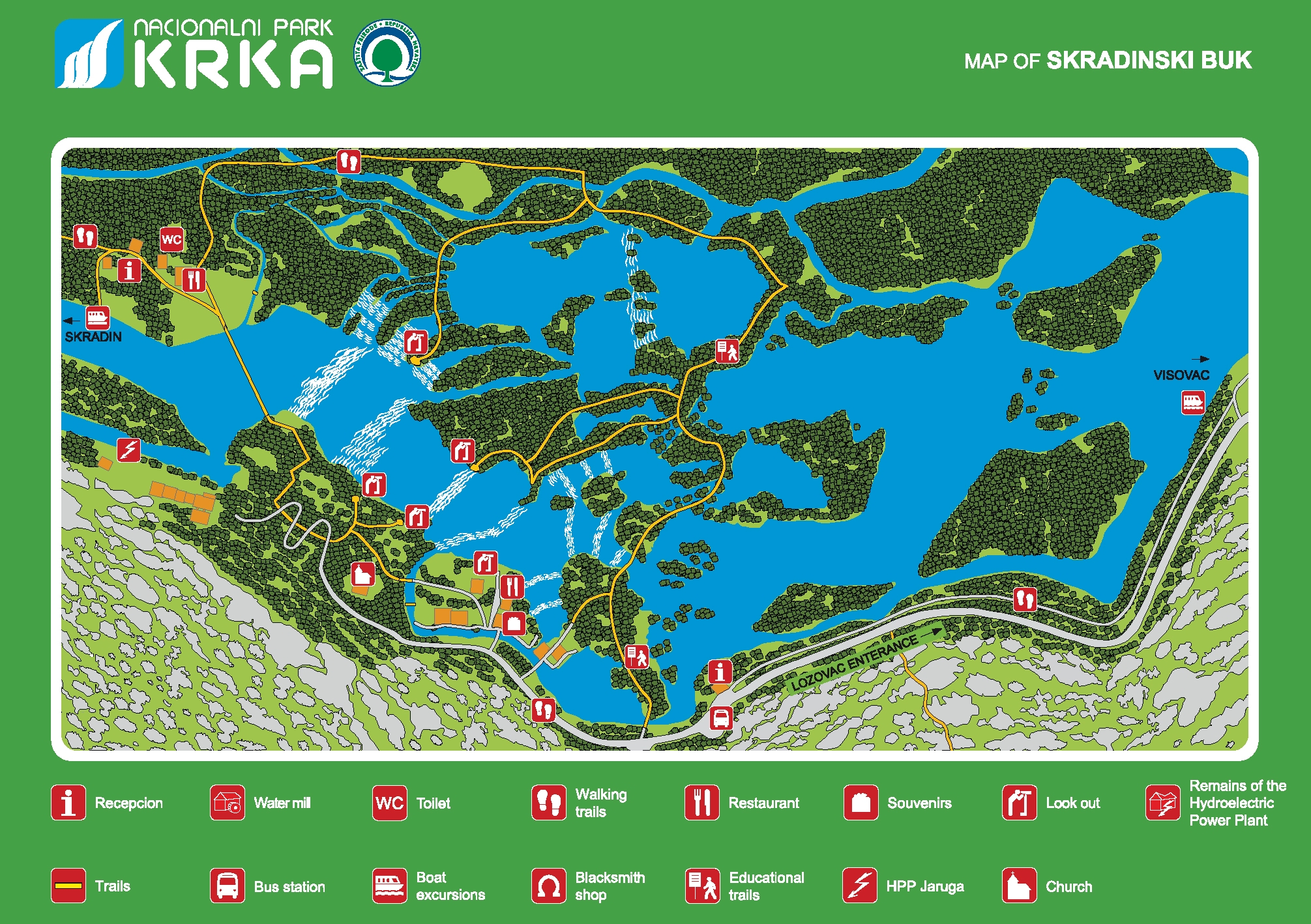 Карта Национального парка Крк
